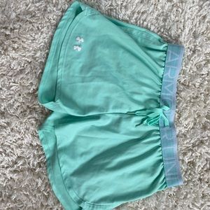 Turquoise running shorts